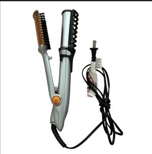InStyler IS1001.1 Rotating Hot Iron Hair Straightener Curler Silver Orange 2in1